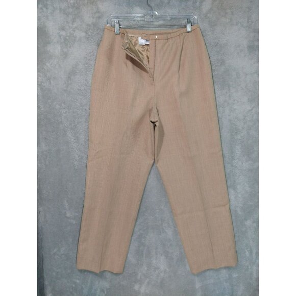 Vintage Pendleton Dress Pants Womens 10 Beige Virgin Wool Flat Front Trousers - Picture 1 of 8